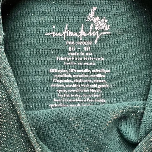 Free People Teal Metallic Sleeveless Top XS/S - Picture 3 of 3